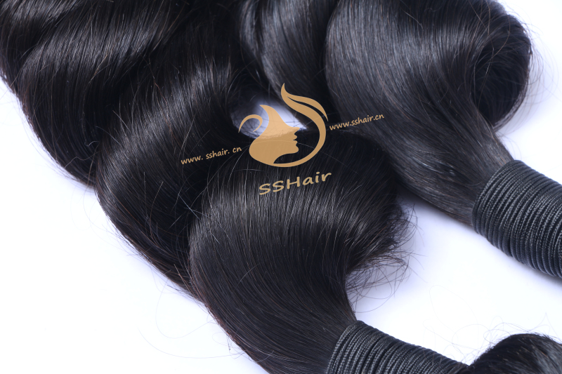 SSHair // Hair Weft*3 + Lace Closure // Remy Human Hair // Natural Color // Loose Wave