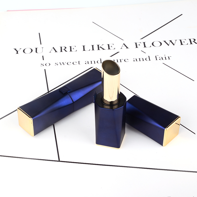 Free samples New Fashion jewelry blue color magnet combination Square Lipstick Tube Packaging