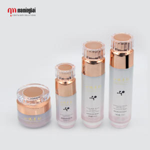 Top Grade Three-color Glass Bottle Skin Care Cosmetics Set Bottle
