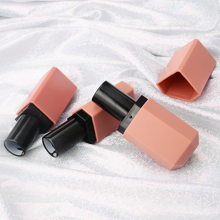 MX Customized Fashionable Empty triangle Shaped Unique Plastic Cosmetic Lip Balm Tube / Lipstick tube Packaging