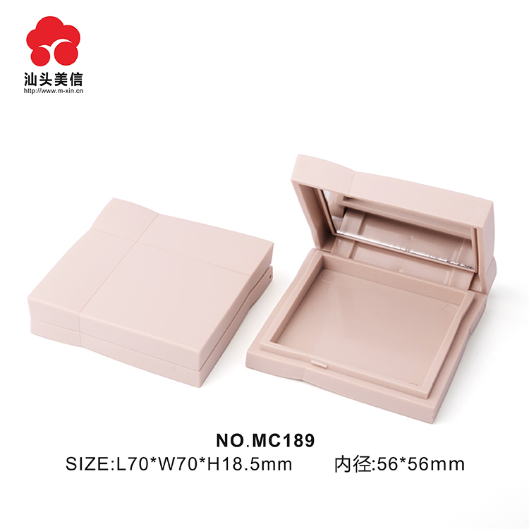MEIXIN Customized Private label Square Shape  Plastic Cosmetic Compact Powder Case