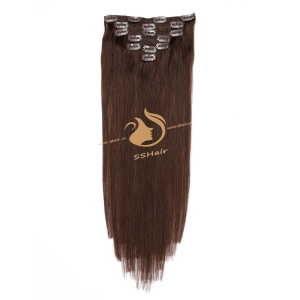 SSHair // Clip in Hair Extensions // Remy Human Hair // 2# // Straight
