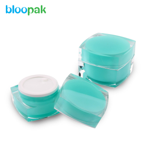 square cosmetic cream plastic acrylic jar container with cover 