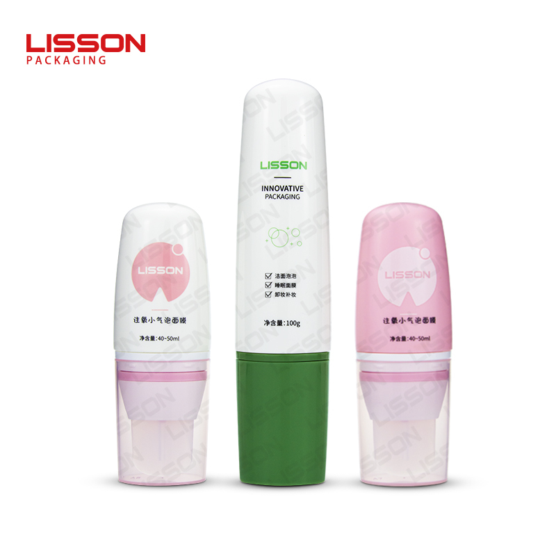 Cosmetic facial sleeping mask tube & bottle with soft silicone brush