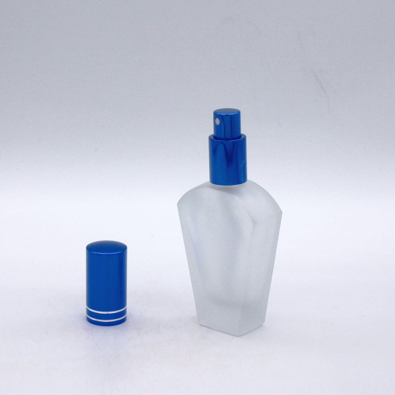 custom made empty frosted 50ml refillable cosmetic perfume luxury glass spray bottle
