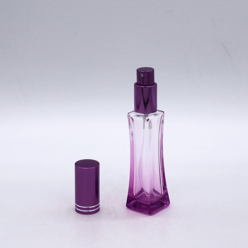 hot selling portable purple 30ml refillable empty perfume glass fine mist spray bottle