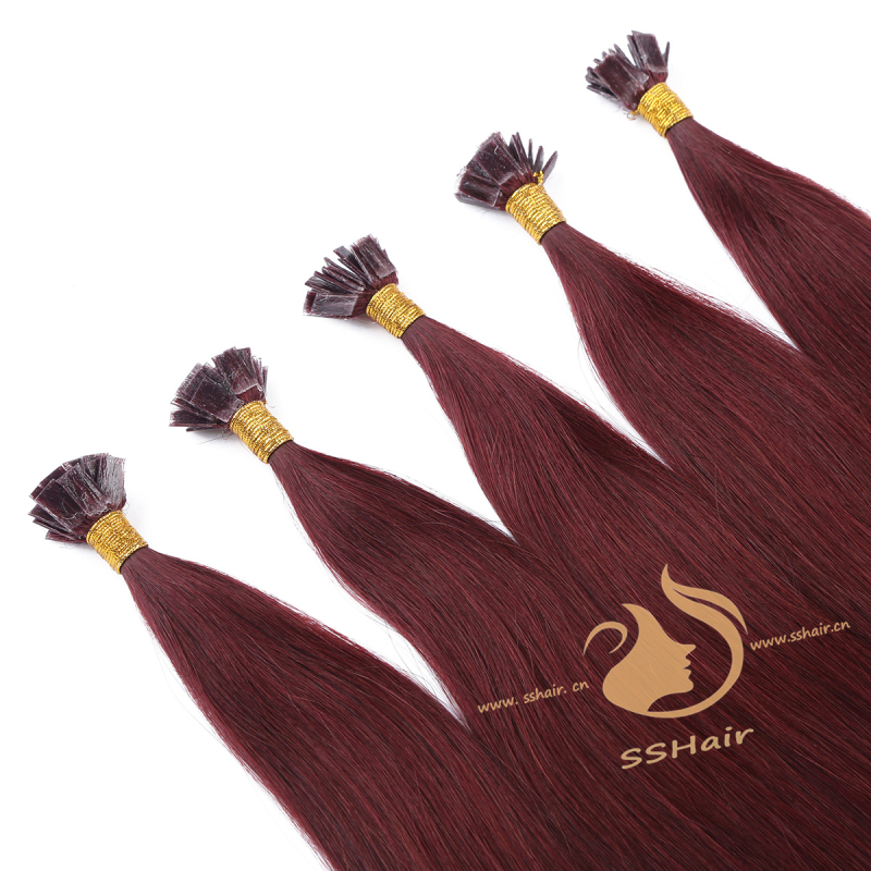 SSHair // Flat Tip Hair Extensions // Remy Human Hair // 99J# // Straight