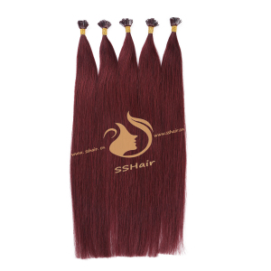 SSHair // Flat Tip Hair Extensions // Remy Human Hair // 99J# // Straight