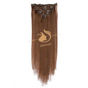 SSHair // Clip in Hair Extensions // Remy Human Hair // 6# // Straight