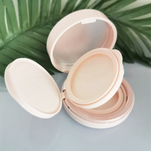 Two layers new round compact powder case with mirror for cosmetics make up 