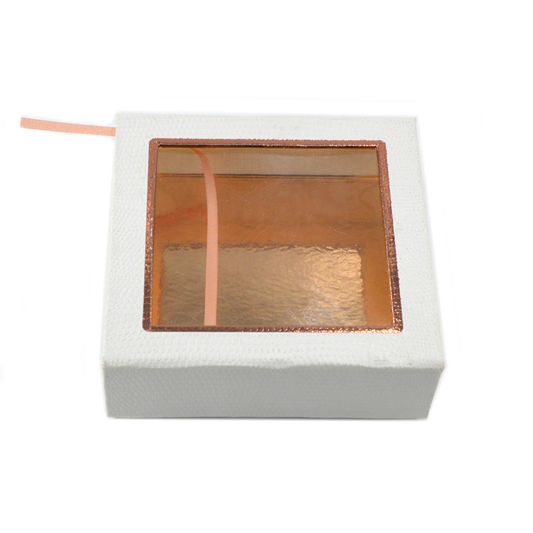CPP06 One Pair Handmade square white Mink Lashes Box