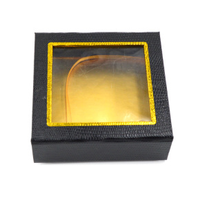 CPP05 One Pair Handmade square black Mink Lashes Box