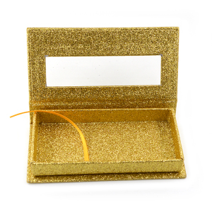 CPP04 One Pair Handmade Rectangle Gold Minl Lashes Box
