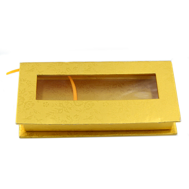 CPP04 One Pair Handmade Rectangle Gold Minl Lashes Box
