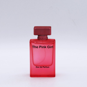 customizable high-end 50ml pink glass cosmetic empty perfume spray bottle with cap