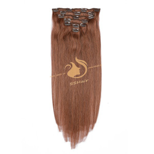 SSHair // Clip in Hair Extensions // Remy Human Hair // 30# // Straight