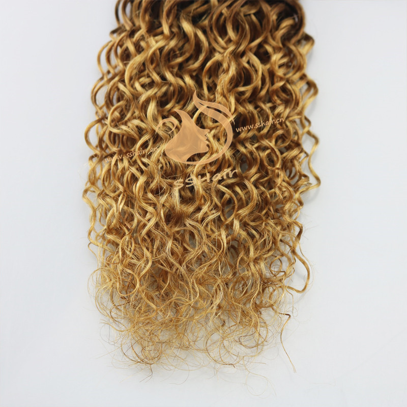 SSHair // Hair Weft // Remy Human Hair // 1B 4# 27# // Kinky Curly
