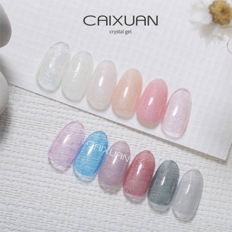 Caixuan 12 colors crystal gel with glitter effect