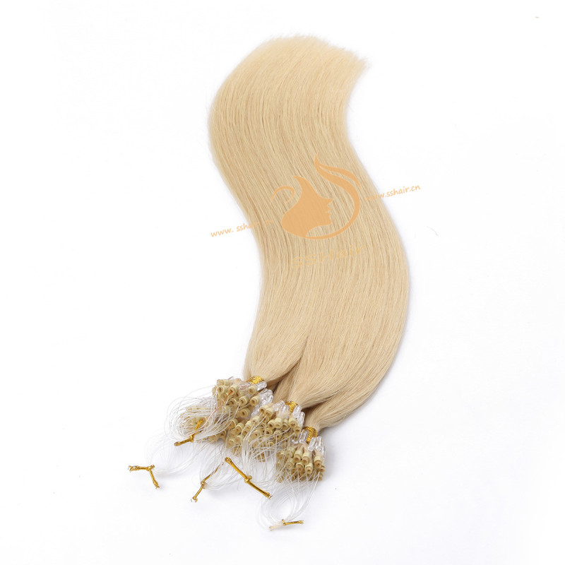 SSHair // Micro Ring Loop Hair Extensions // Remy Human Hair // 613# // Straight