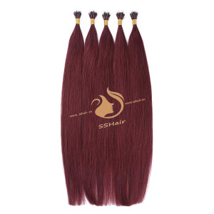 SSHair // Nano Ring Hair Extensions // Remy Human Hair // 99J# // Straight