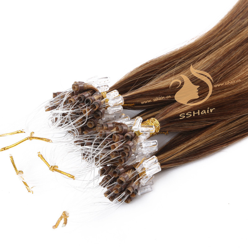 SSHair // Micro Ring Loop Hair Extensions // Remy Human Hair // 4# P 27# // Straight