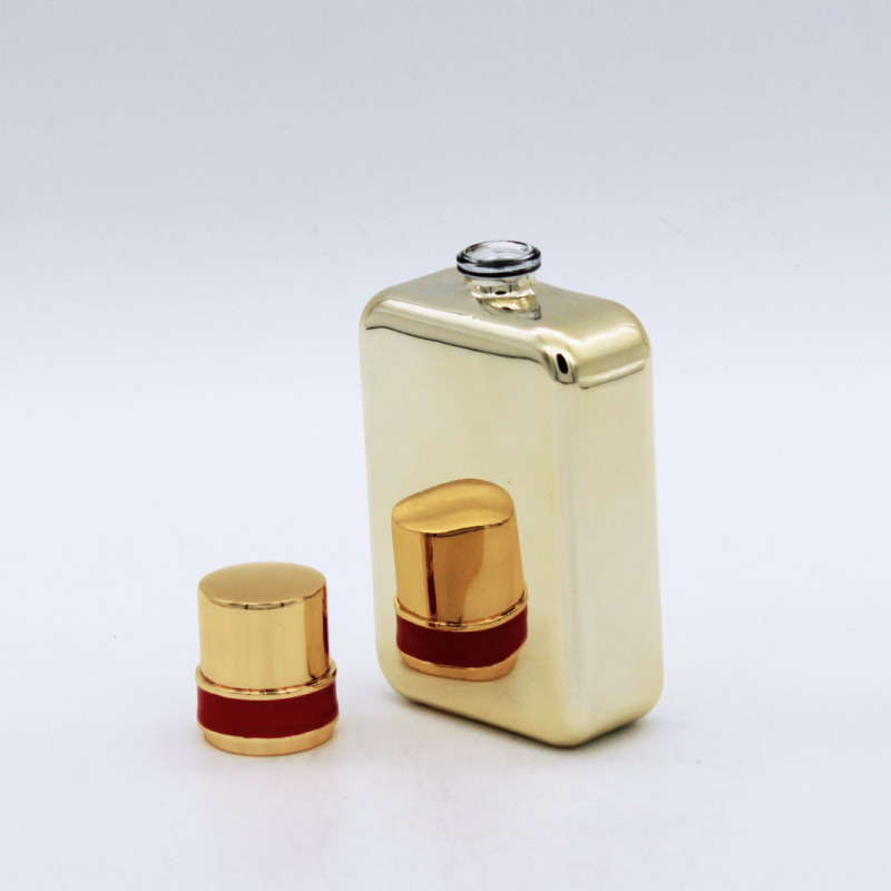 uv electroplating golden empty spray glass perfume bottle luxury 100ml for sale