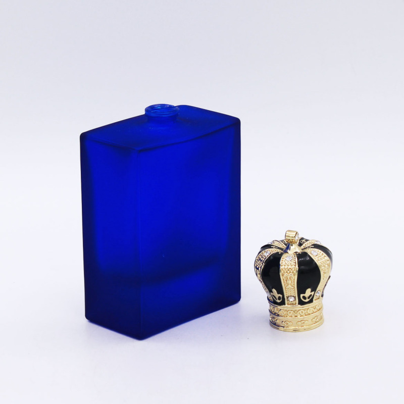 non-spill blue cosmetic packaging empty glass perfume spray bottle 100ml for sale 