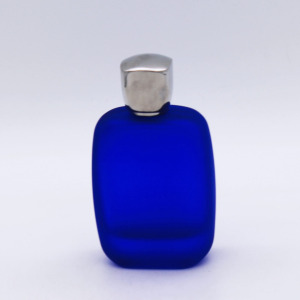 high-end blue perfume glass container cosmetic 100ml luxury empty spray bottle