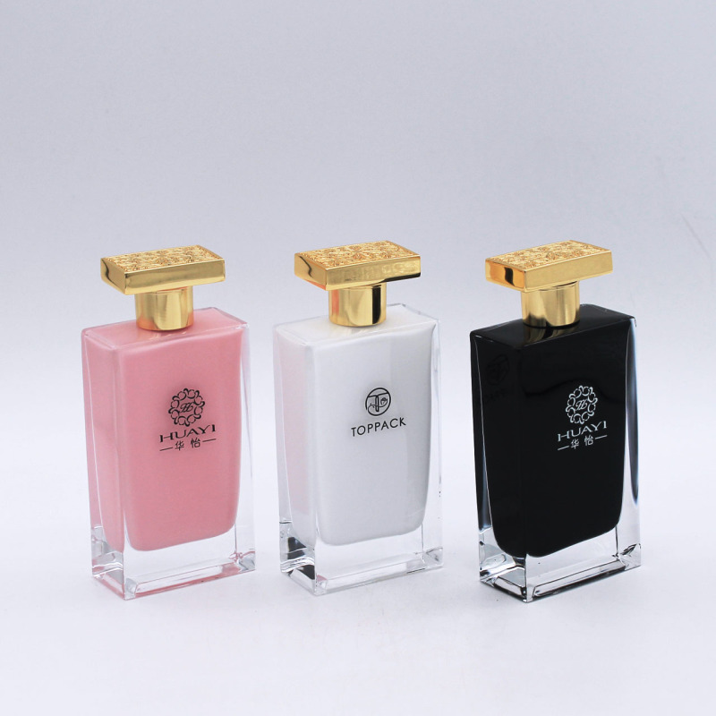 painting coating inside black empty cosmetic packaging perfume glass bottle 100ml