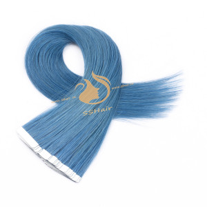SSHair // Tape in Hair Extensions // Remy Human Hair // BLUE // Straight