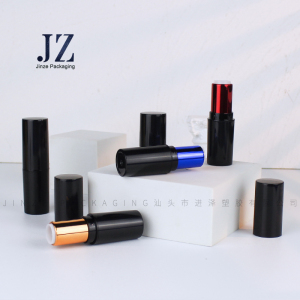 Jinze round shape gold inner black lipstick tube empty lip balm container for men