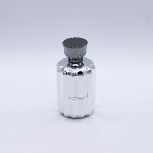 luxury empty silvery 100ml glass cosmetic container china perfume bottle with lid