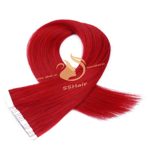 SSHair // Tape in Hair Extensions // Remy Human Hair // RED // Straight