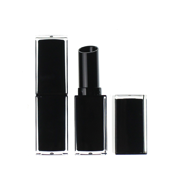 Jinze square black empty lipstick tube transparent outside lip balm container