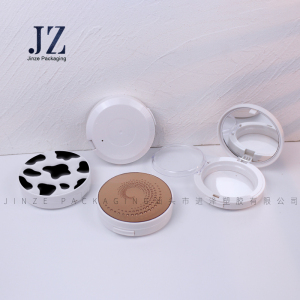 jinze round shape 3D print top cosmetic powder container compact powder case
