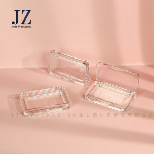jinze square full transparent one color eyeshadow case bronzing powder packaging