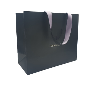 Luxury Paper shopping Gift Bags walmart paper bags custom logo Black matte paper Bag For luxury brand 