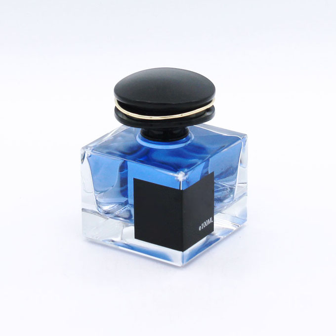 new design transparent cosmetic packaging square empty perfume glass spray bottle 100ml