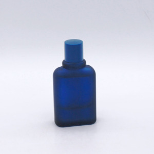 50ml blue frosted luxury empty cosmetic perfume spray glass bottle for sale