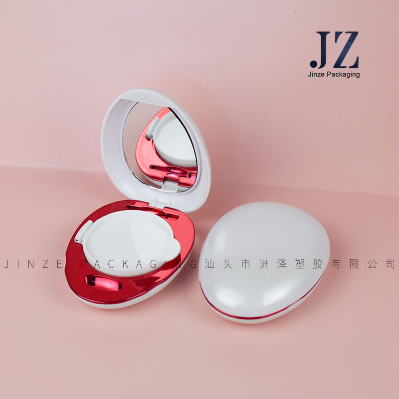 jinze egg shape pearl white magnetic type air cushion powder case bb cream packaging