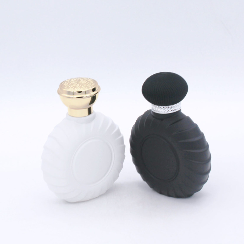 customized white round shape empty cosmetic spray perfume glass bottle 100ml