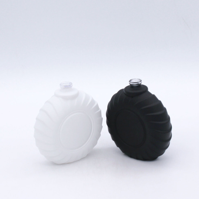 customized white round shape empty cosmetic spray perfume glass bottle 100ml