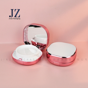 jinze square rose gold with pearl white empty air cushion packaging case and mirror