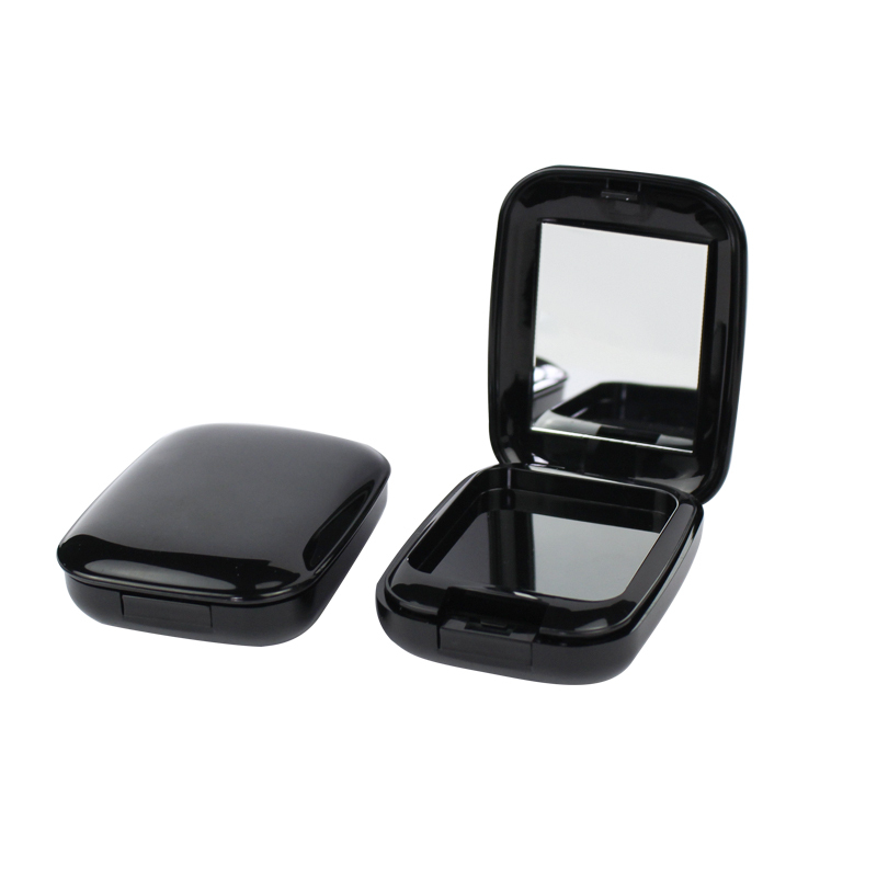 jinze black square blush compact container compact powder packaging case