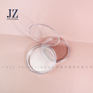 Jinze big size full transparent round makeup case custom empty eyeshadow palette packaging