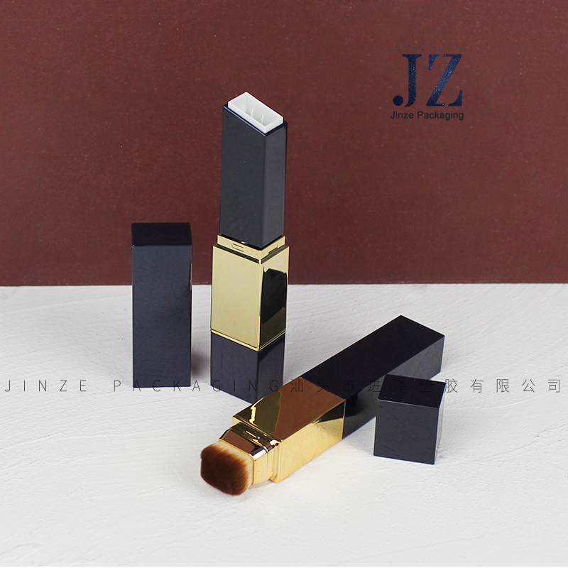 jinze 2 in 1 square empty foundation stick tube contour stick container with soft brush