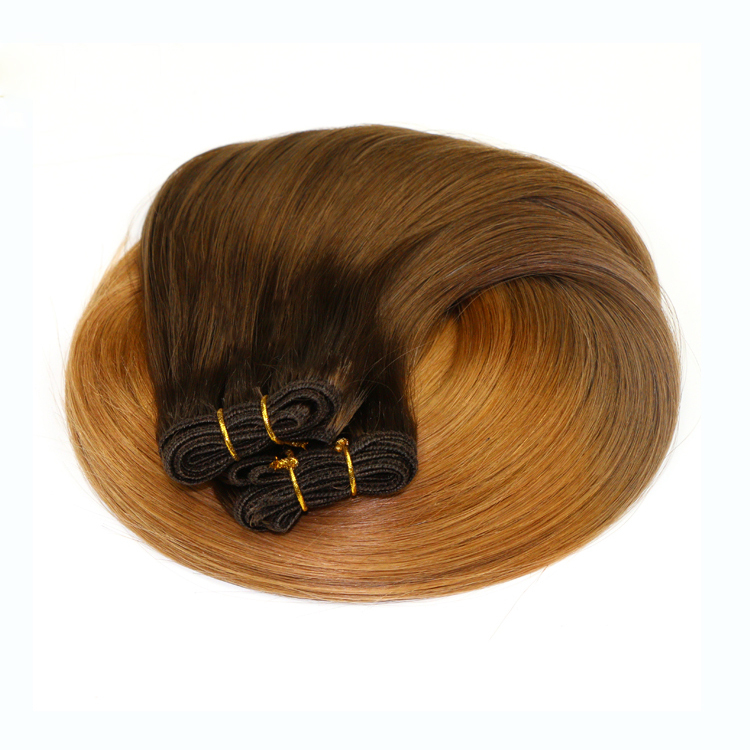 High Quality Cuticle Human Hair Double Drawn Hand Tied Weft Hair Extension