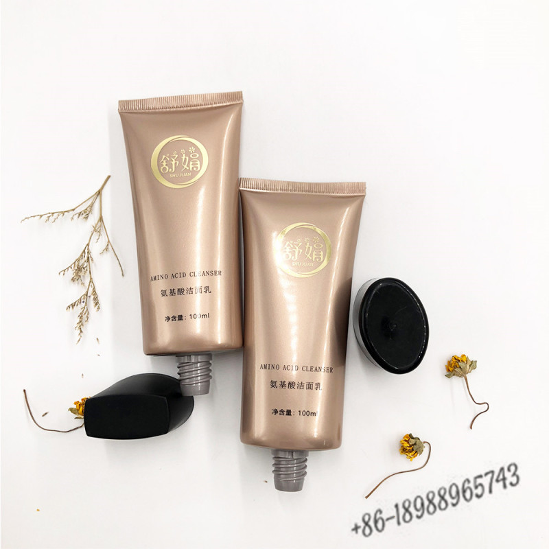 empty custom face wash tube with silk printed squeeze tube lotion oval cosmetic tube for facial cleanser packaging tube