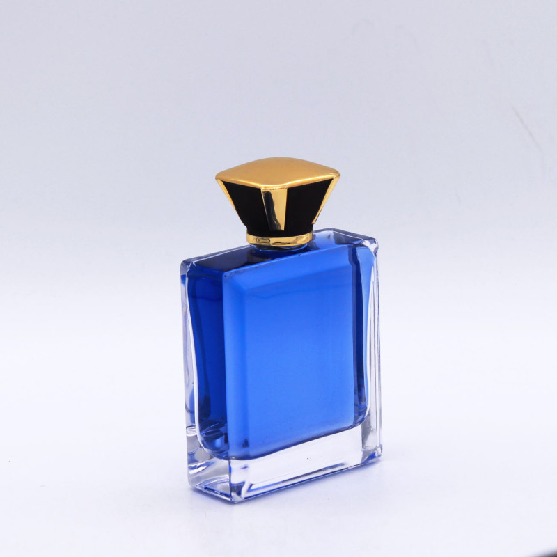 non-spill fancy clear empty square cosmetic packaging glass perfume bottle 100ml