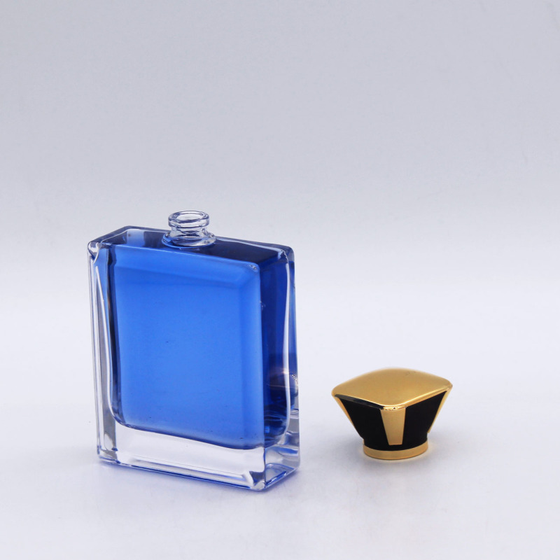 non-spill fancy clear empty square cosmetic packaging glass perfume bottle 100ml